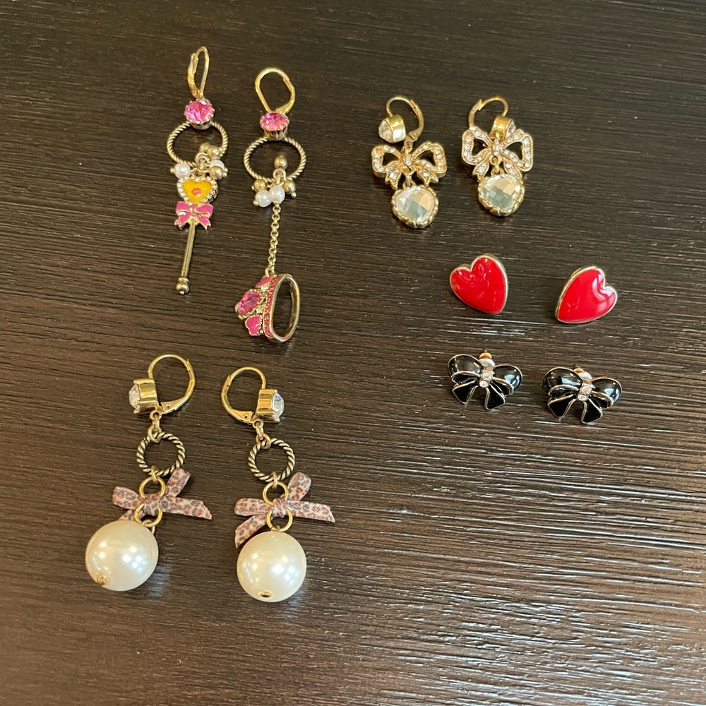 Collection of Betsy Johnson earrings